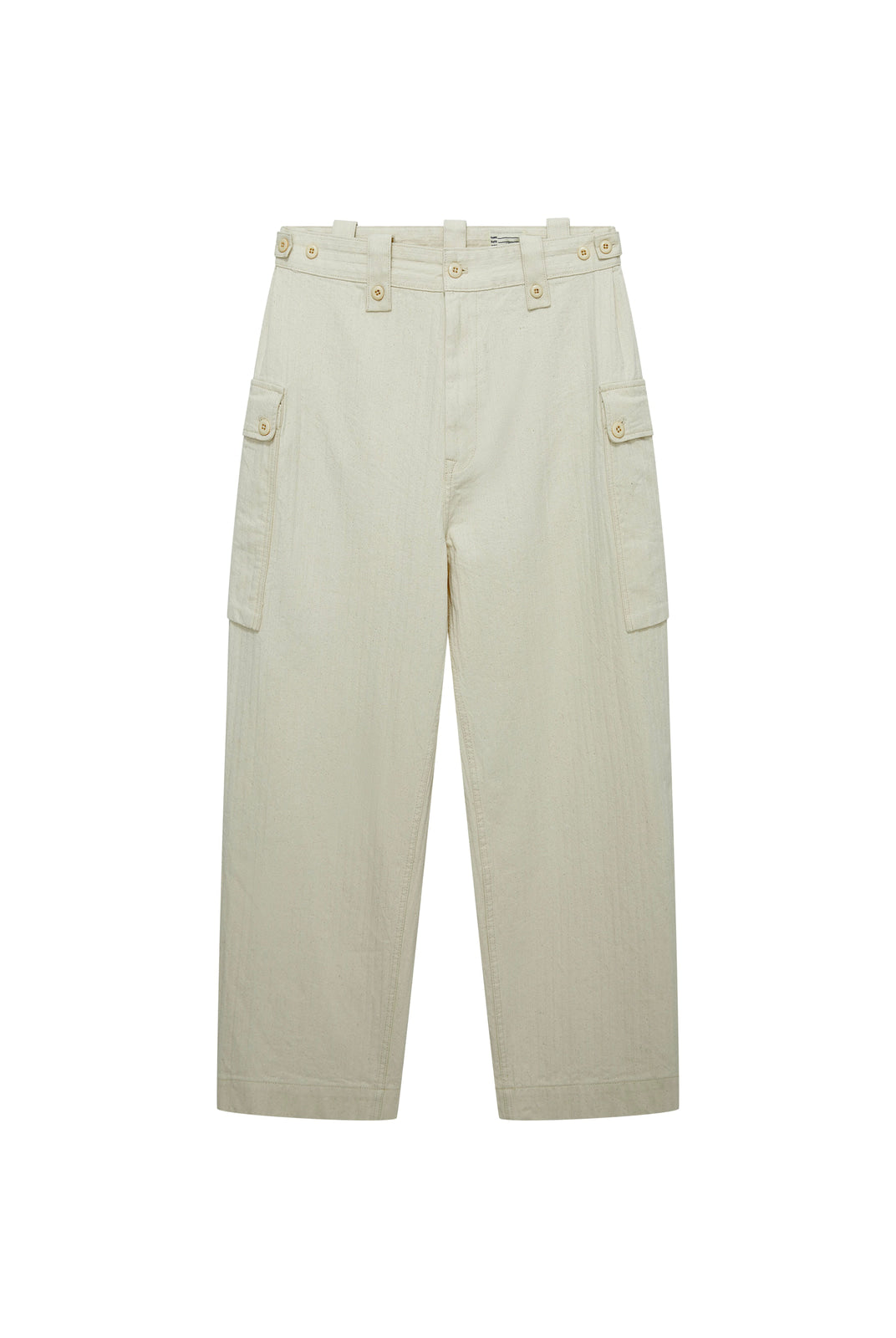USAGE Heavyweight Herringbone Cargo Pants in White