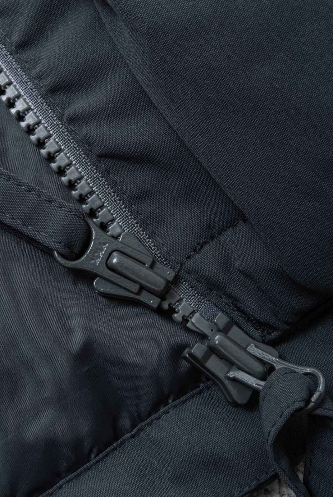 SOD Mid Length Hooded Down Puffer in Black - Detail