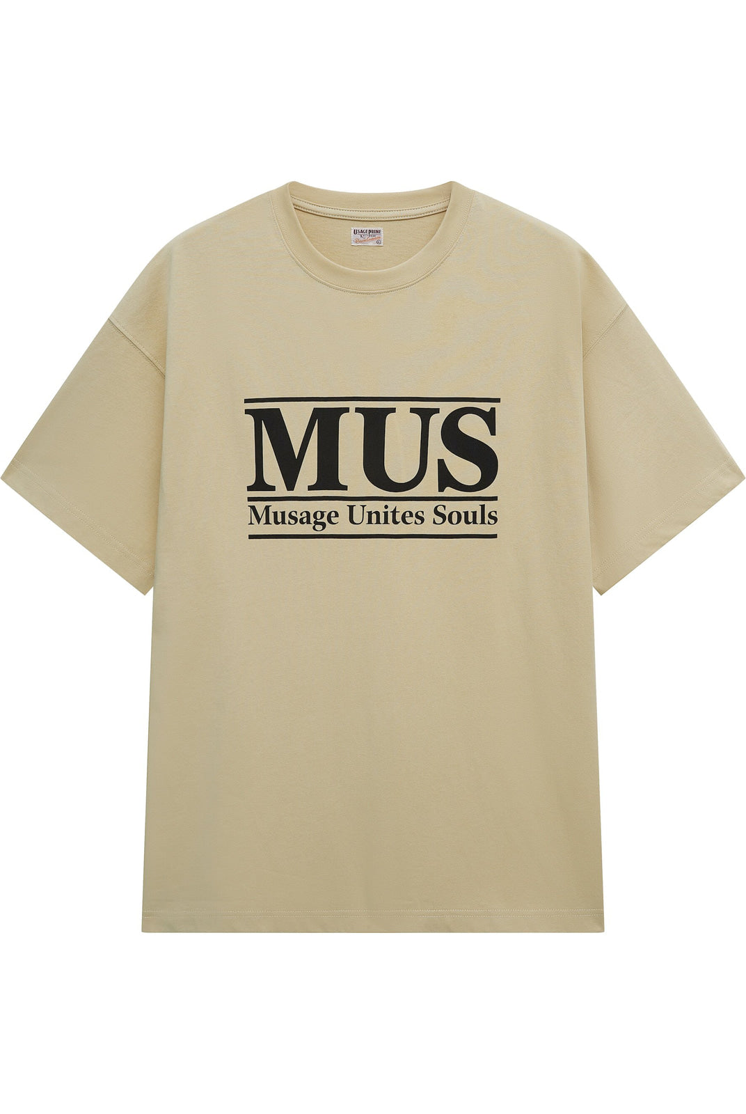 USAGE Heavyweight Graphic Cotton T Shirt in Beige
