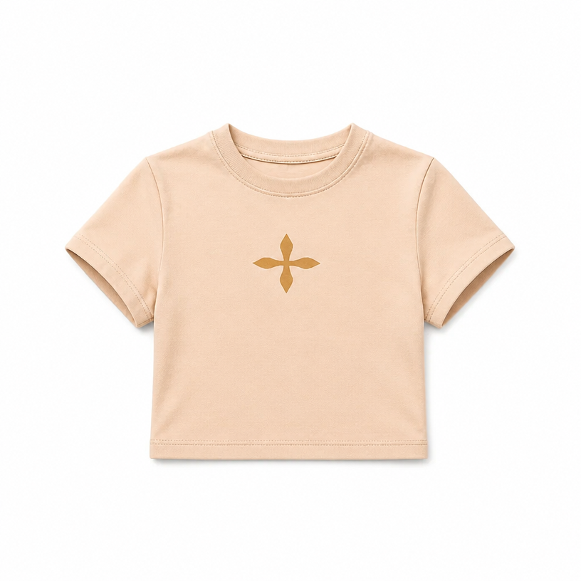 Mingstreet ASC launch still-life | SMFK | Cross Graphic Cropped T Shirt | Beige | crumple_regen_confirmed_2026-06-25