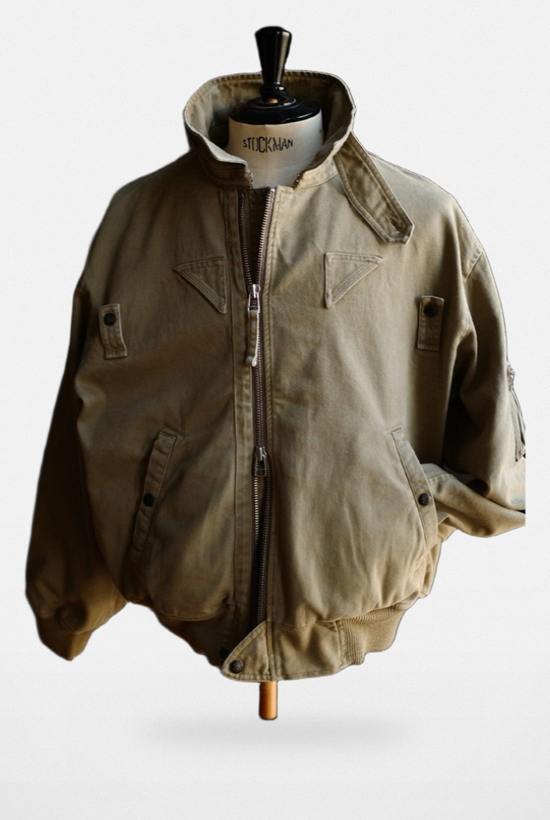 USAGE Washed Cotton Lyocell B 15 Bomber in Khaki