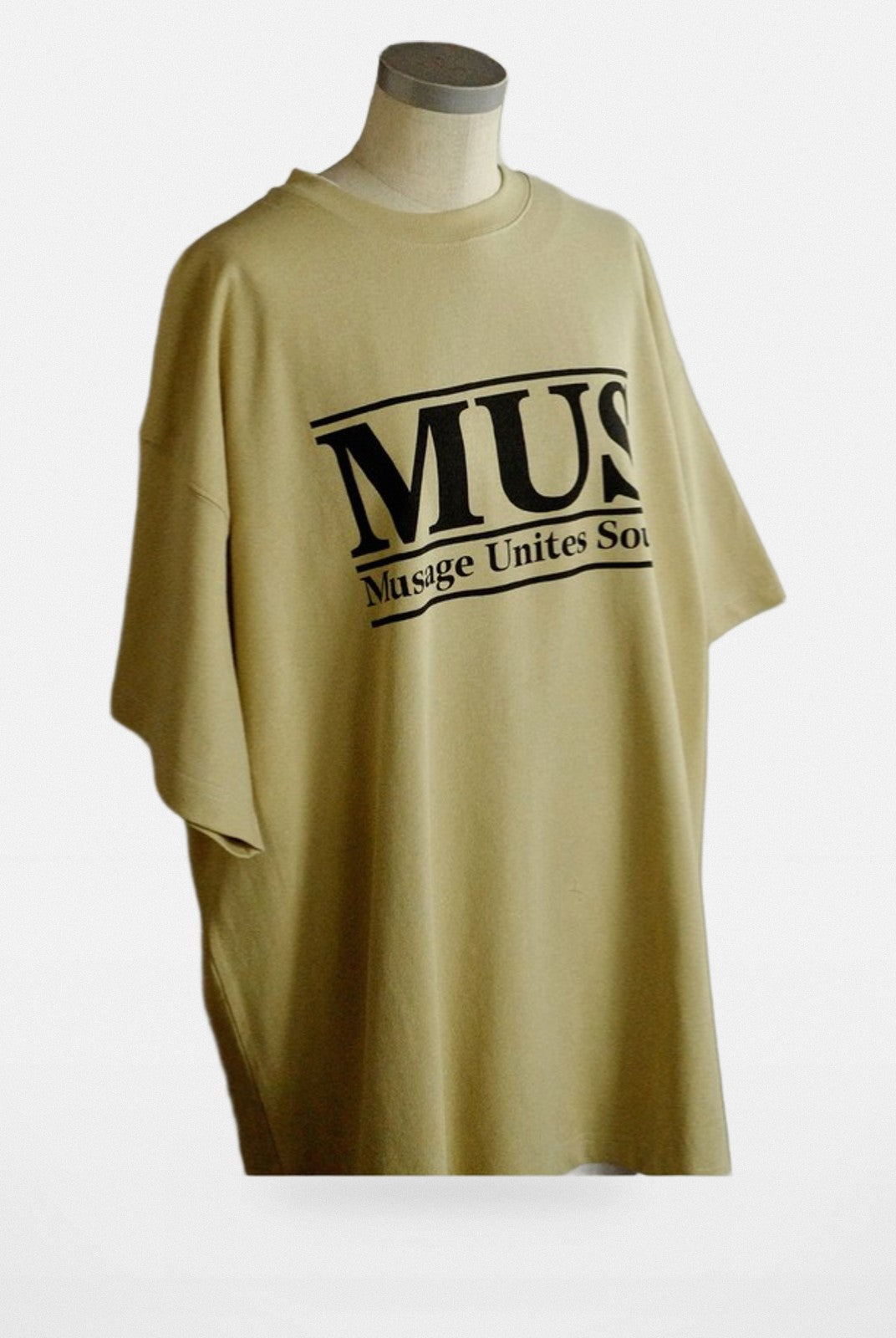 USAGE Heavyweight Graphic Cotton T Shirt in Beige