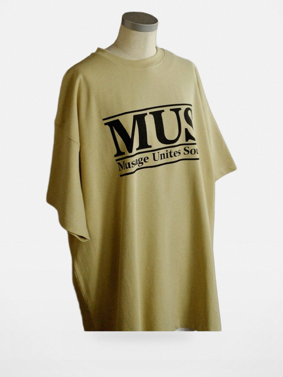 USAGE Heavyweight Graphic Cotton T Shirt in Beige