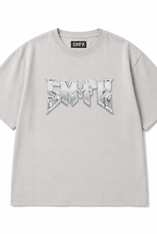 Mingstreet ASC launch still-life | SMFK | Metallic Logo Cotton T Shirt | Gray | crumple_regen_confirmed_2026-06-25
