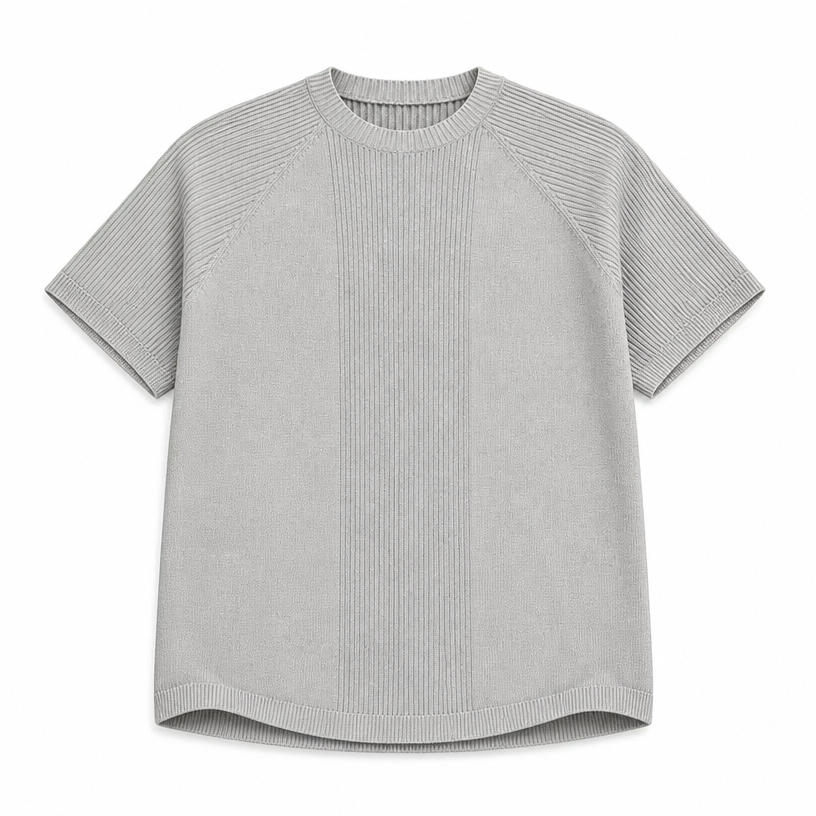 Mingstreet ASC launch still-life | JCAESAR STUDIO | Ribbed Ice Silk Raglan T Shirt | Gray | crumple_regen_confirmed_2026-06-25