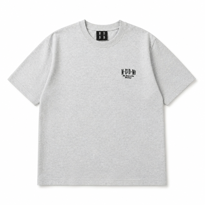 Mingstreet ASC launch still-life | MEDM | Letter Embroidery Cotton T Shirt | Gray | crumple_regen_confirmed_2026-06-25