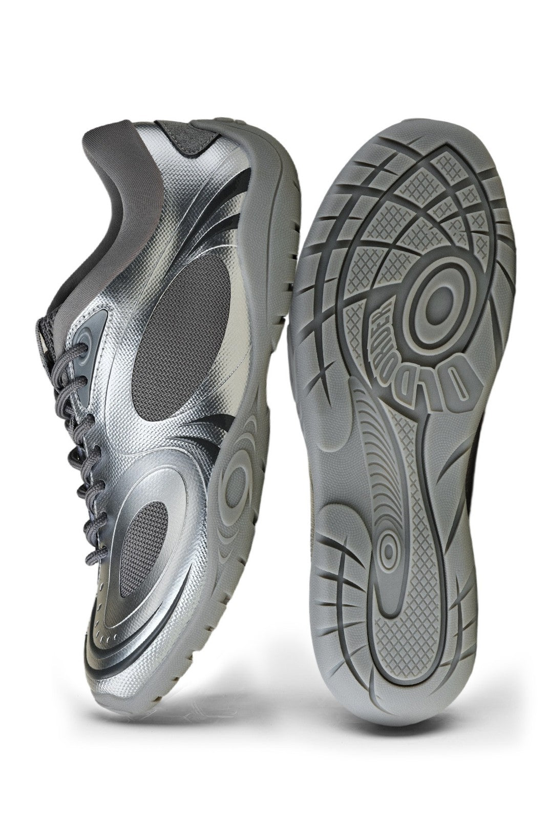OLDORDER Metallic Chunky Track Sneakers in Silver