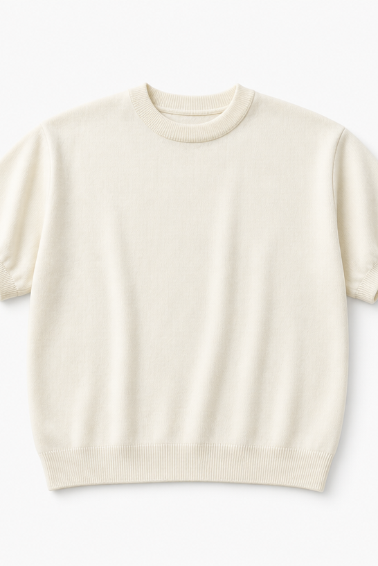 Mingstreet ASC launch still-life | JCAESAR STUDIO | Short Sleeve Knit Crewneck | Cream | crumple_regen_confirmed_2026-06-25