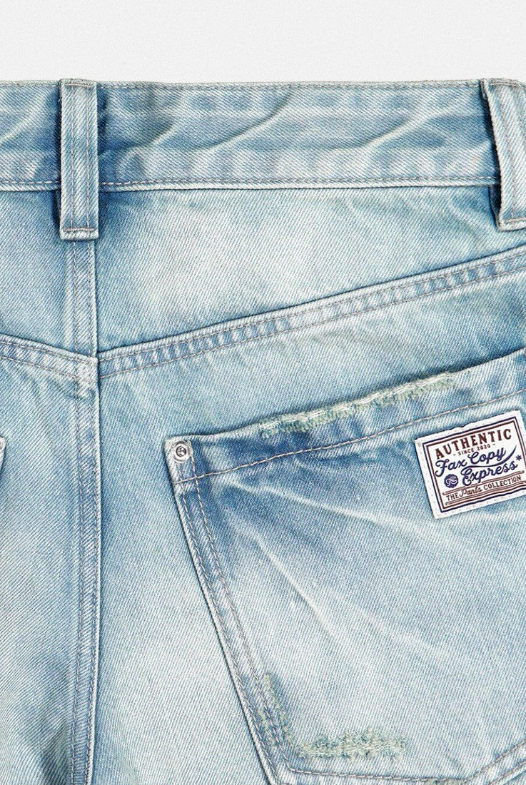 FaxCopyExpress Washed Cotton Gardener Jeans in Blue - Detail