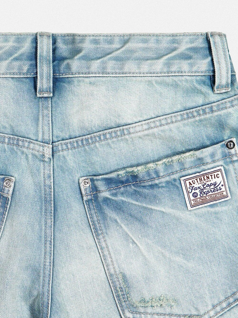 FaxCopyExpress Washed Cotton Gardener Jeans in Blue - Detail