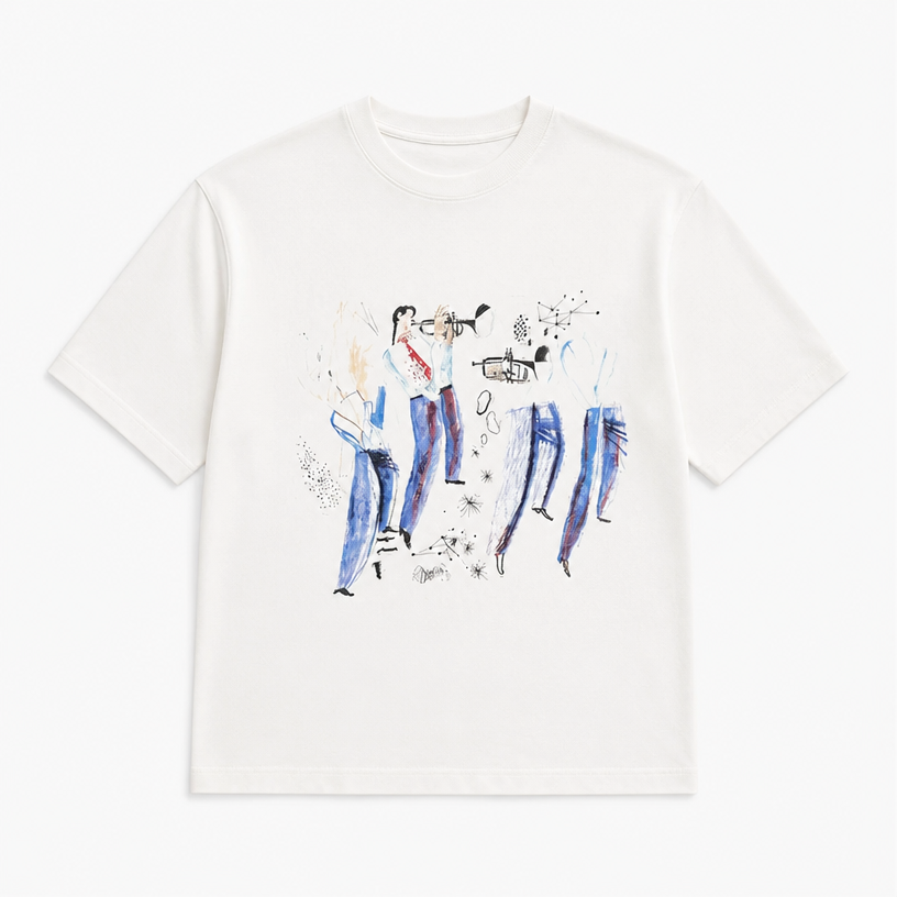 Mingstreet ASC launch still-life | JCAESAR STUDIO | Symphony Print Tencel Wool T Shirt | White | crumple_regen_confirmed_2026-06-25