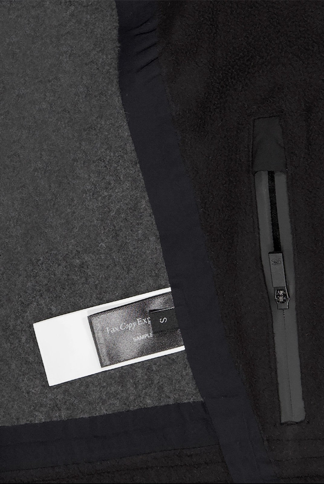 FaxCopyExpress Detachable Pad Cropped Fleece Jacket in Black - Detail