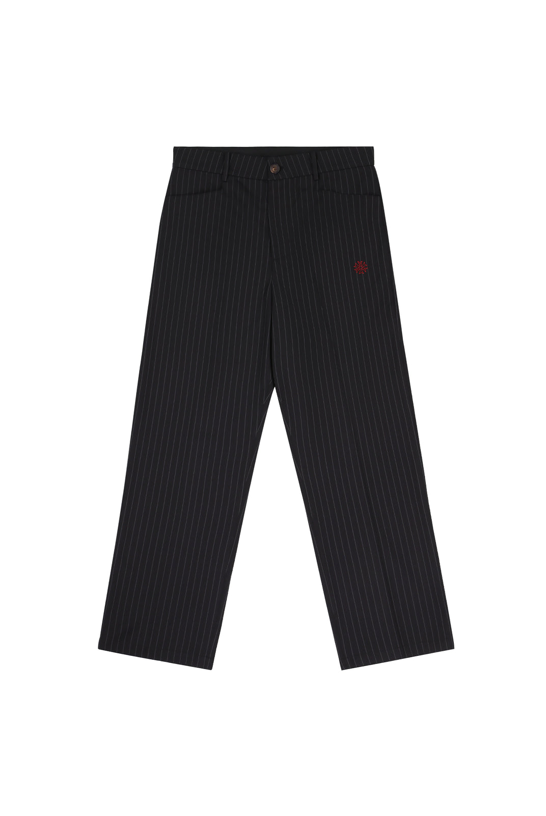 SOD Melvins Embroidered Pinstripe Trousers in Black