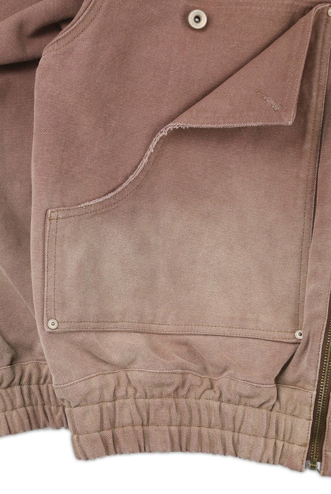 SOD Distressed Cotton Lumberjack Jacket in Red - Detail