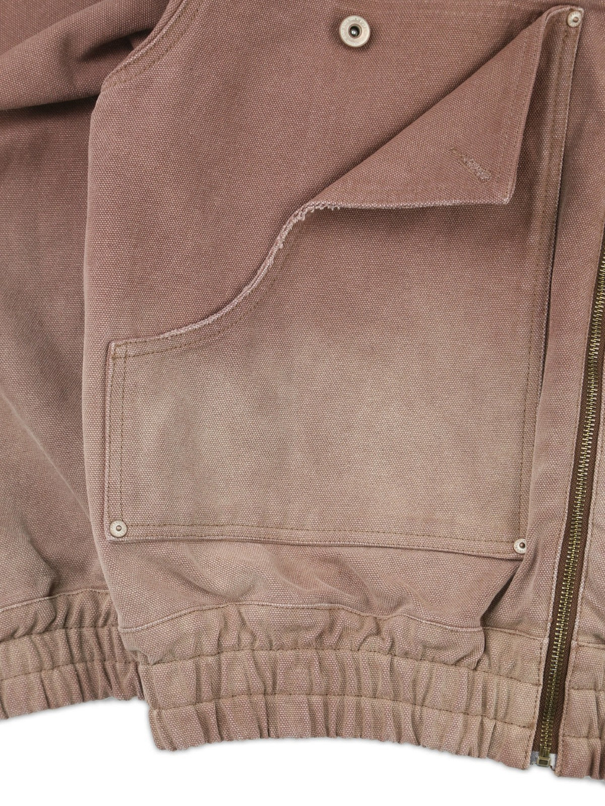 SOD Distressed Cotton Lumberjack Jacket in Red - Detail