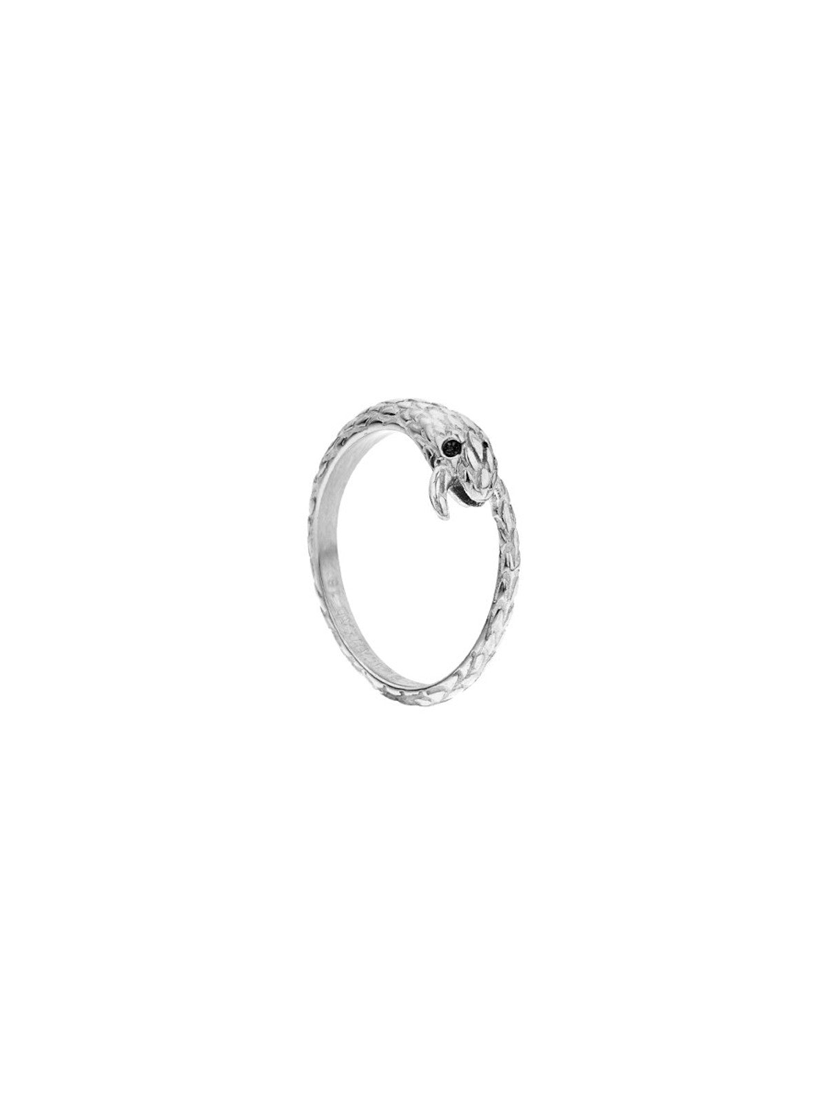 BLACKHEAD Serpentine Steel Rhinestone Ring in Silver