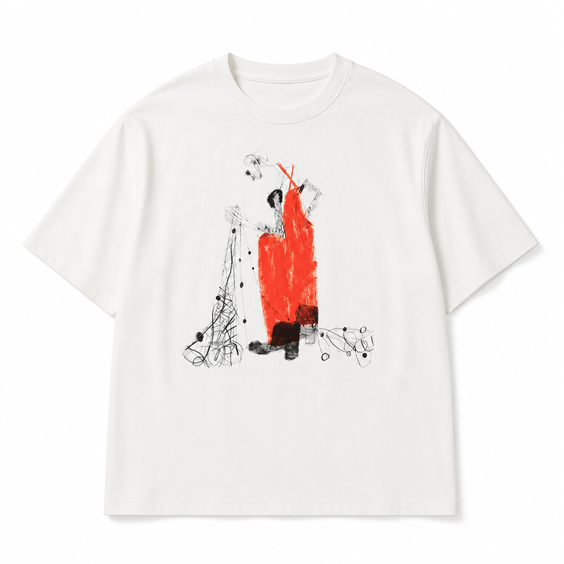 Mingstreet ASC launch still-life | JCAESAR STUDIO | Fisherman Print Tencel Wool T Shirt | White | crumple_regen_confirmed_2026-06-25