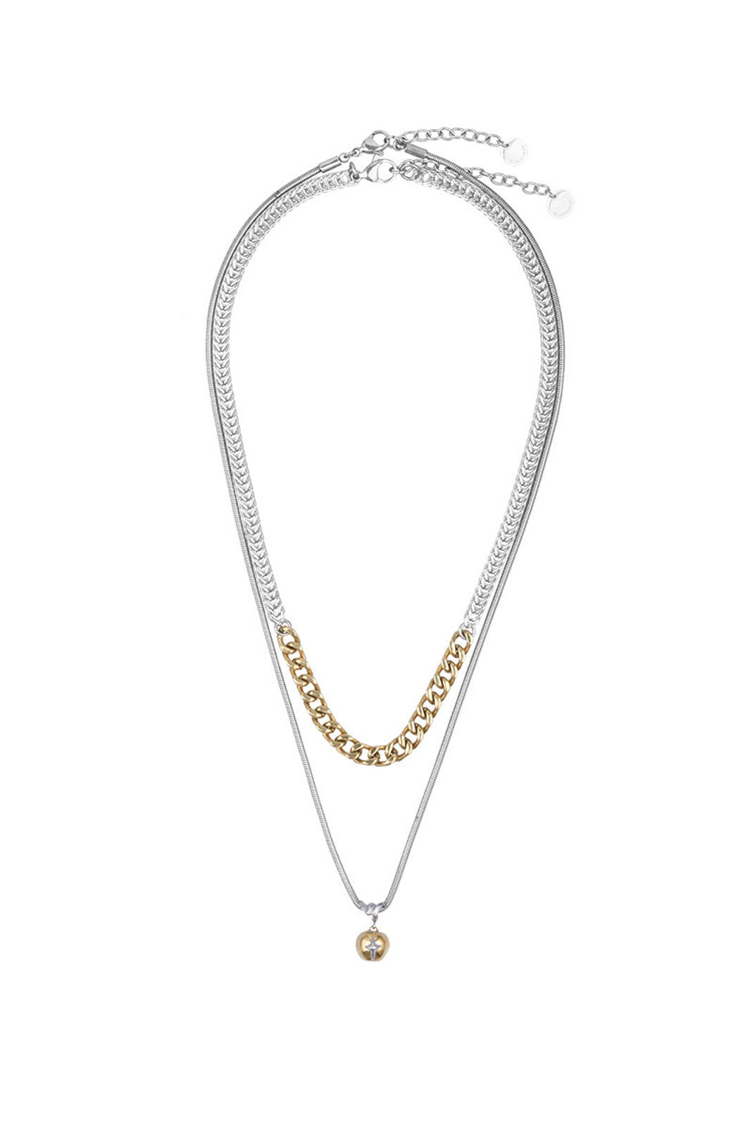 BLACKHEAD Two Tone Spliced Chain Necklace in Gray