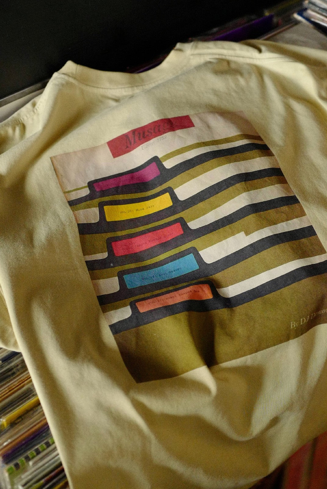 USAGE Heavyweight Graphic Cotton T Shirt in Beige - Lifestyle