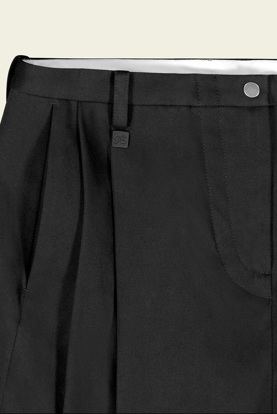 FaxCopyExpress Harmony Cinch Hem Cotton Trousers in Black - Detail