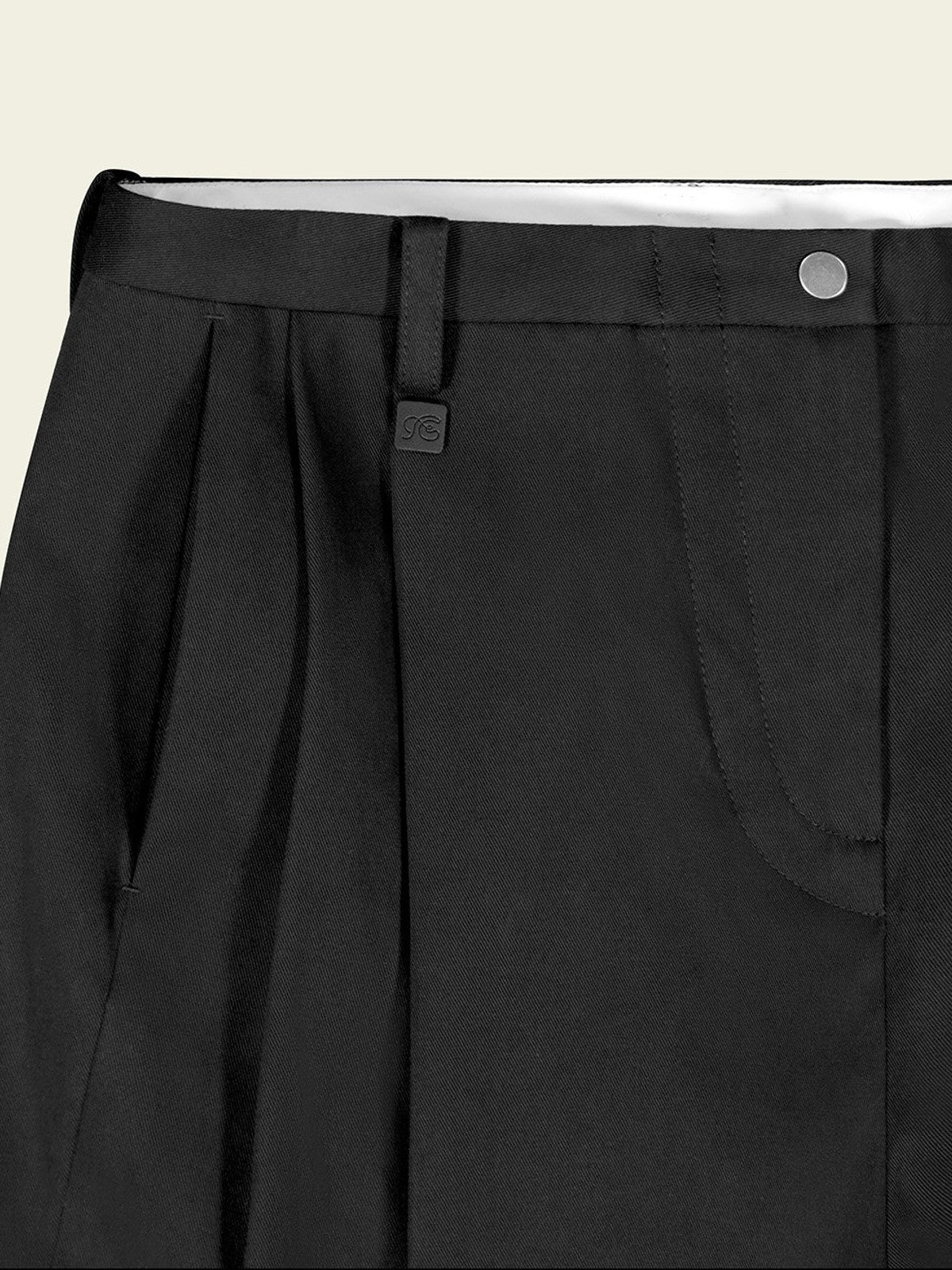 FaxCopyExpress Harmony Cinch Hem Cotton Trousers in Black - Detail