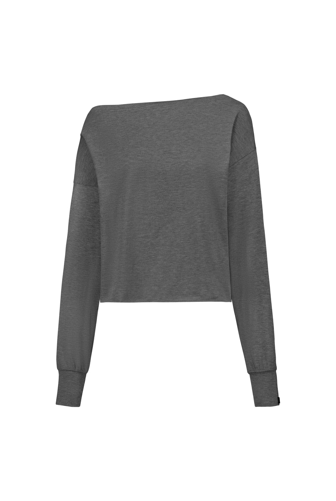 FaxCopyExpress Off Shoulder Overlay Sweatshirt in Gray