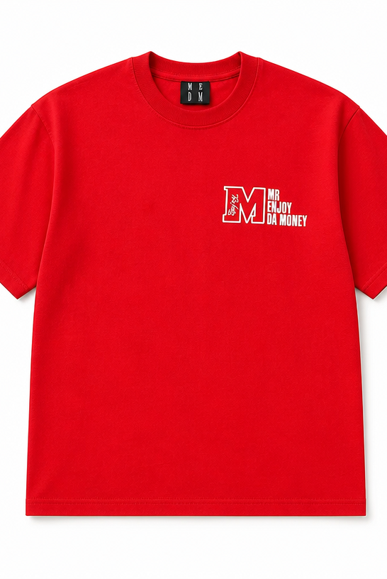 Mingstreet ASC launch still-life | MEDM | Half Sleeve Cotton Logo T Shirt | Red | crumple_regen_confirmed_2026-06-25