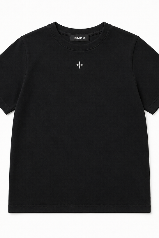Mingstreet ASC launch still-life | SMFK | Embroidered Cross Crewneck Tee | Black | crumple_regen_confirmed_2026-06-25
