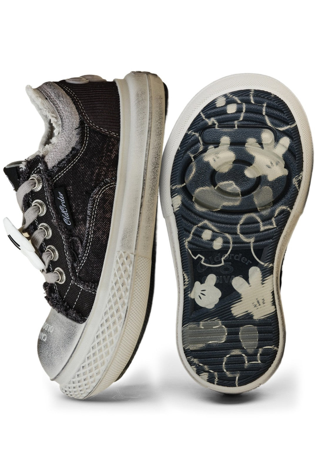 OLDORDER Mickey Mouse Chunky Platform Sneakers in Black