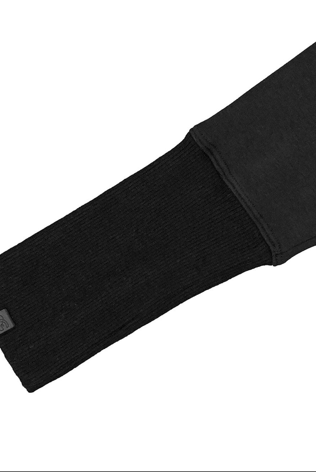 FaxCopyExpress Fleece Lined Deep V Neck Hoodie in Black - Detail