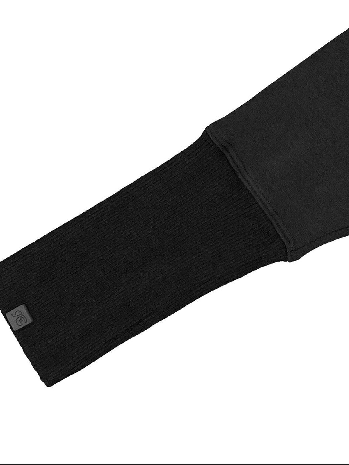 FaxCopyExpress Fleece Lined Deep V Neck Hoodie in Black - Detail