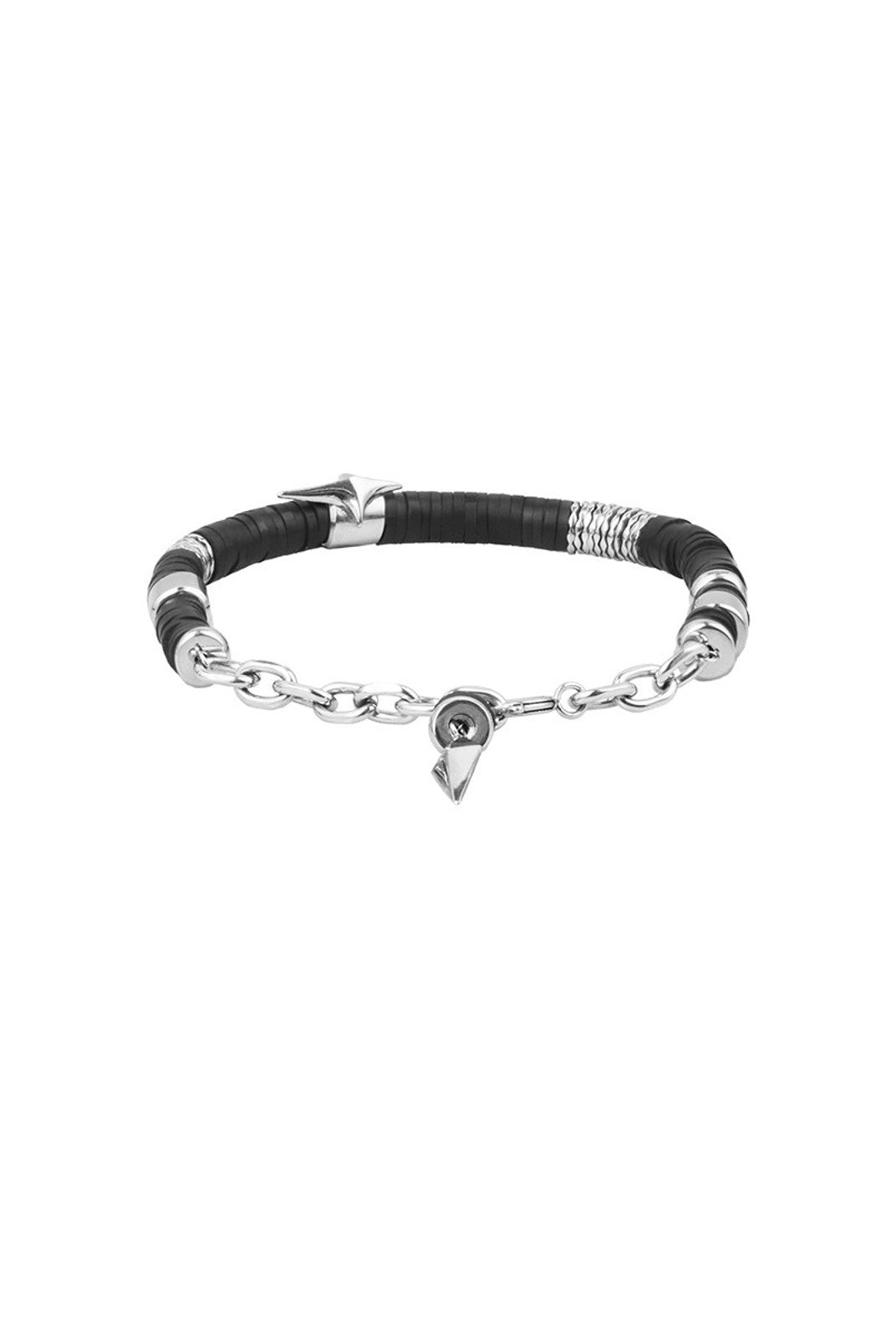 BLACKHEAD Star Pendant Chain Bead Bracelet in Black
