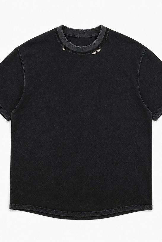 Mingstreet ASC launch still-life | UNKNOWNWORLD | Washed Distressed Slim Fit T Shirt | Black | crumple_regen_confirmed_2026-06-25