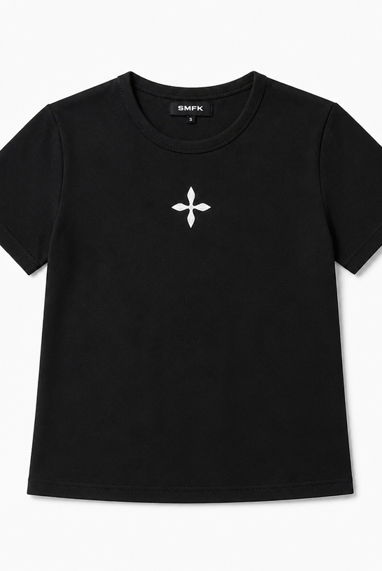 Mingstreet ASC launch still-life | SMFK | Acetate Blend Cross Graphic T Shirt | Black | crumple_regen_confirmed_2026-06-25