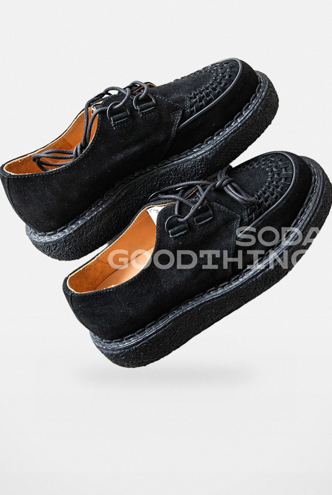 SOD Woven Suede Platform Sneakers in Black