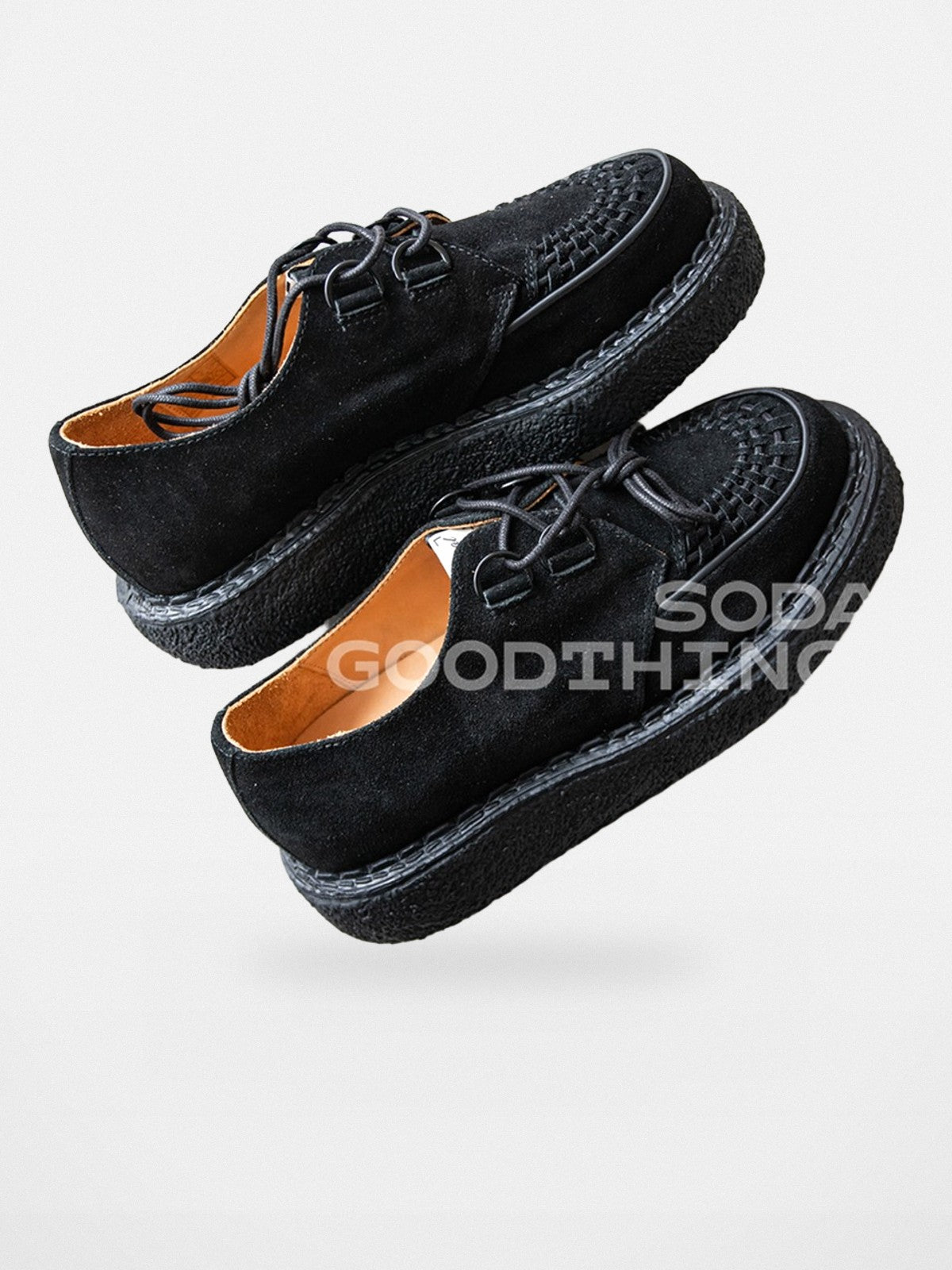 SOD Woven Suede Platform Sneakers in Black