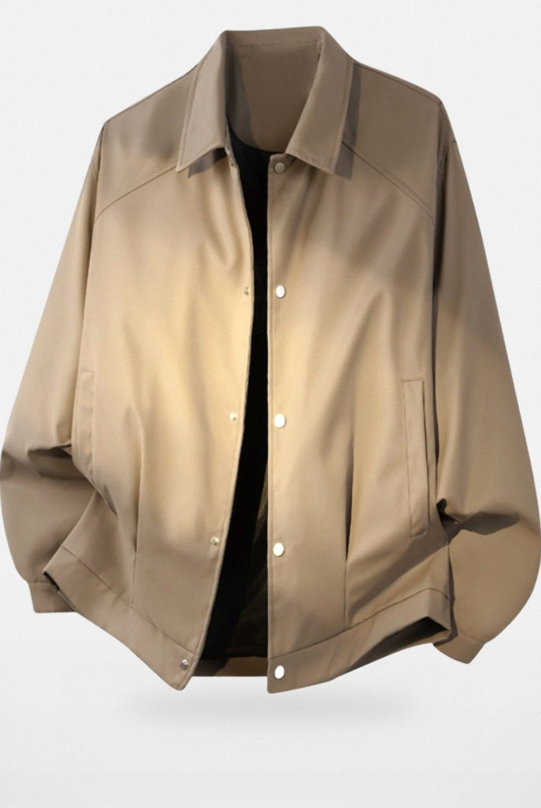 MEDM Collared Snap Front Jacket in Brown