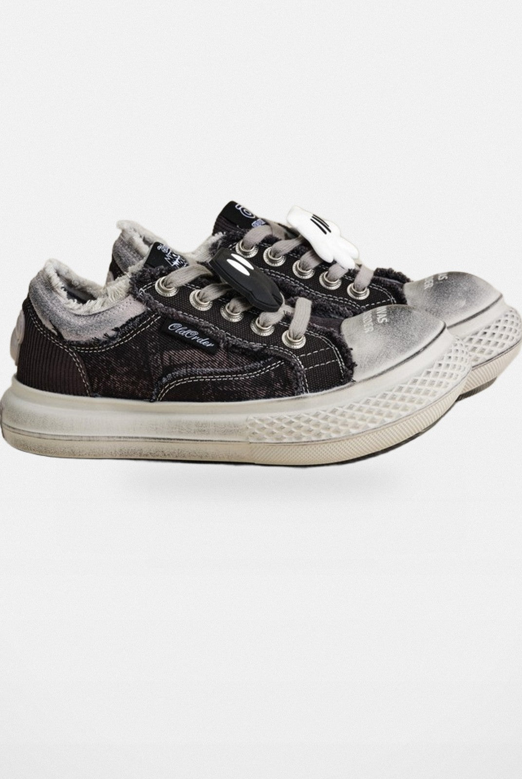 OLDORDER Mickey Mouse Chunky Platform Sneakers in Black