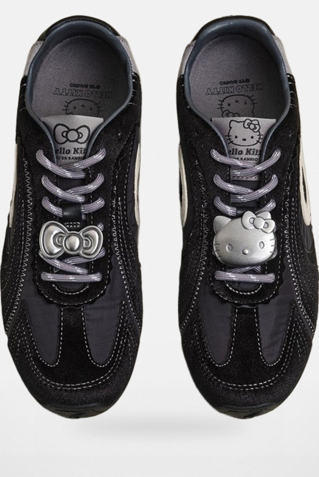 OLDORDER Hello Kitty Velvet GAT Sneakers in Black