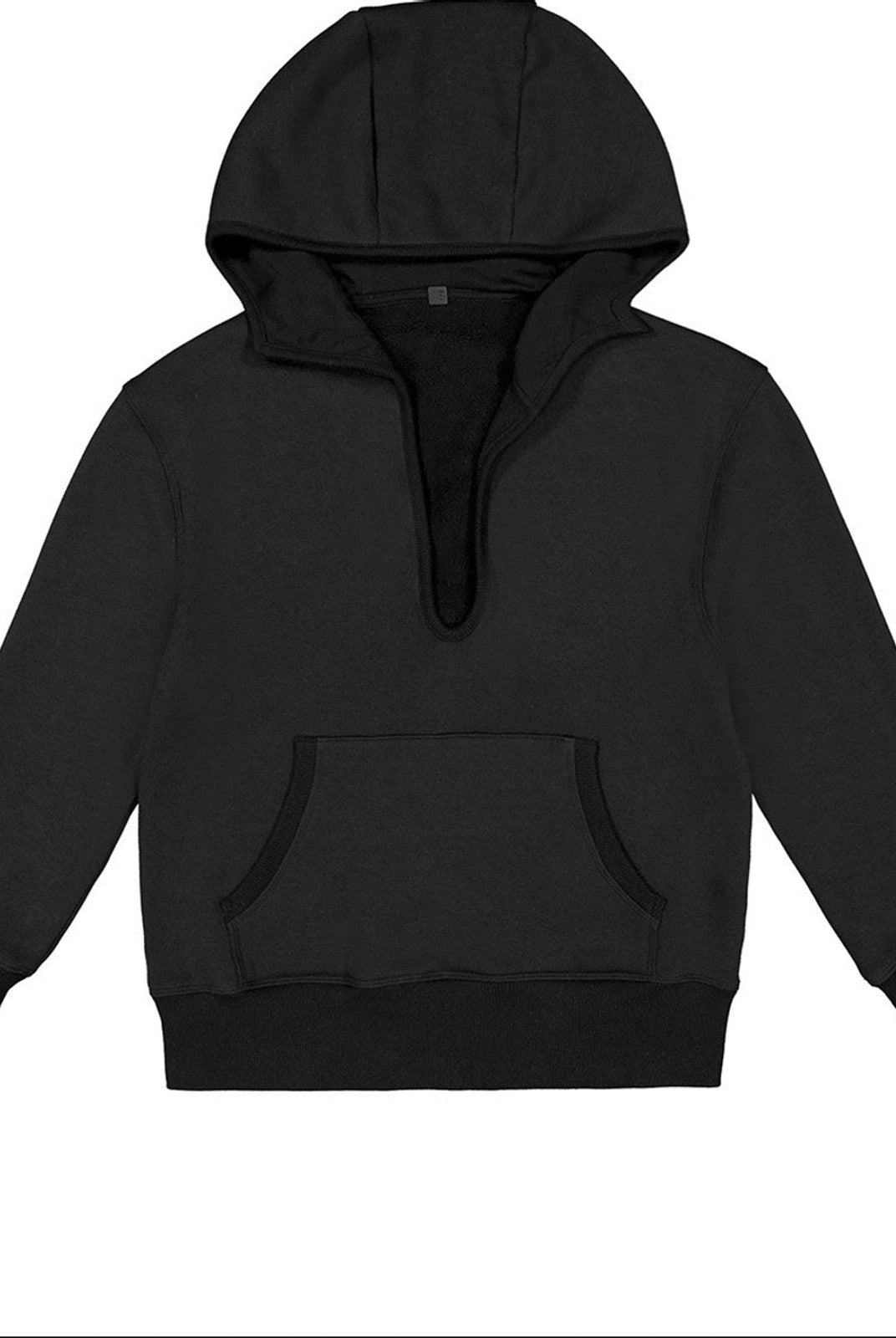 FaxCopyExpress Fleece Lined Deep V Neck Hoodie in Black