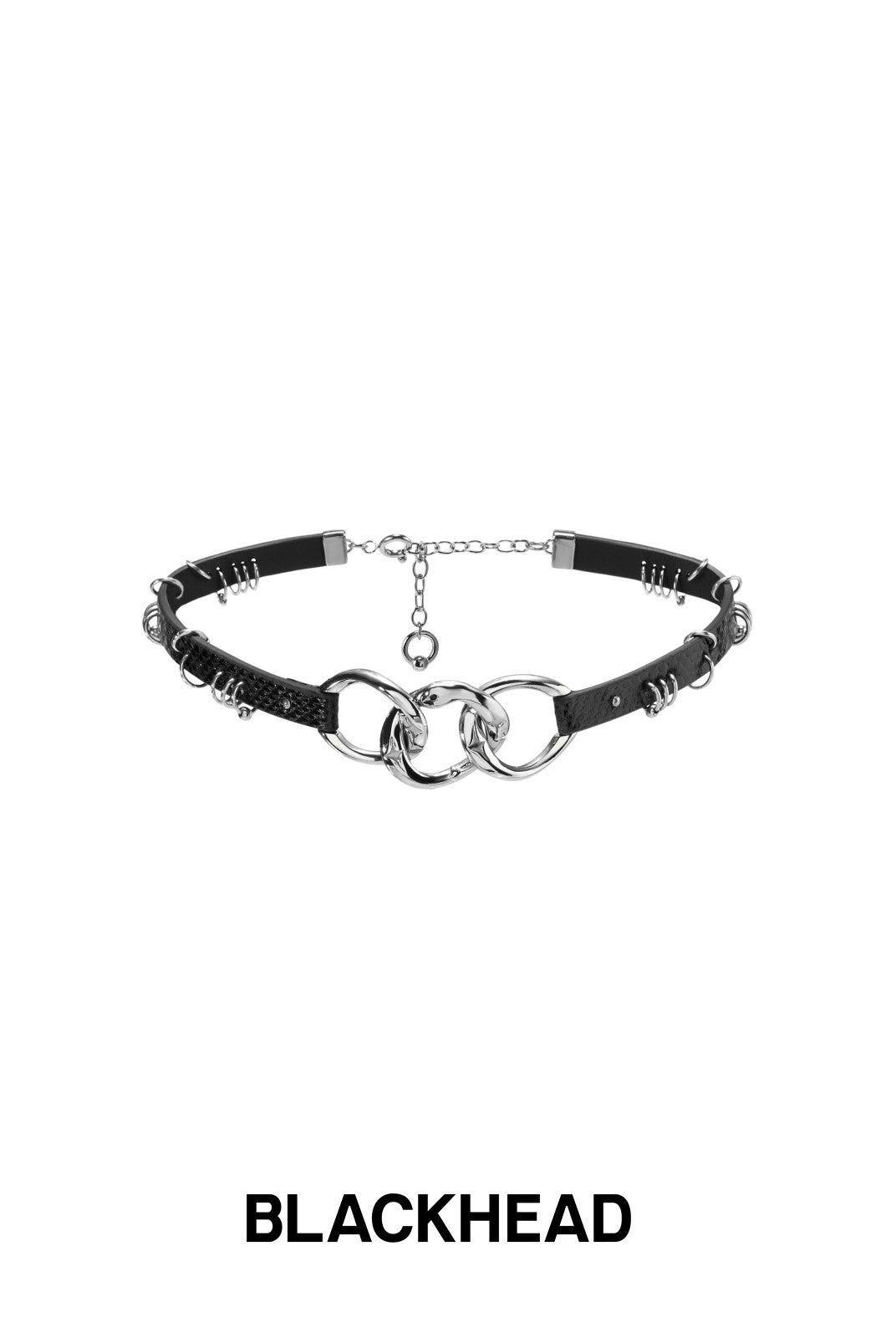 BLACKHEAD Three Snakes Piercing Choker in Black