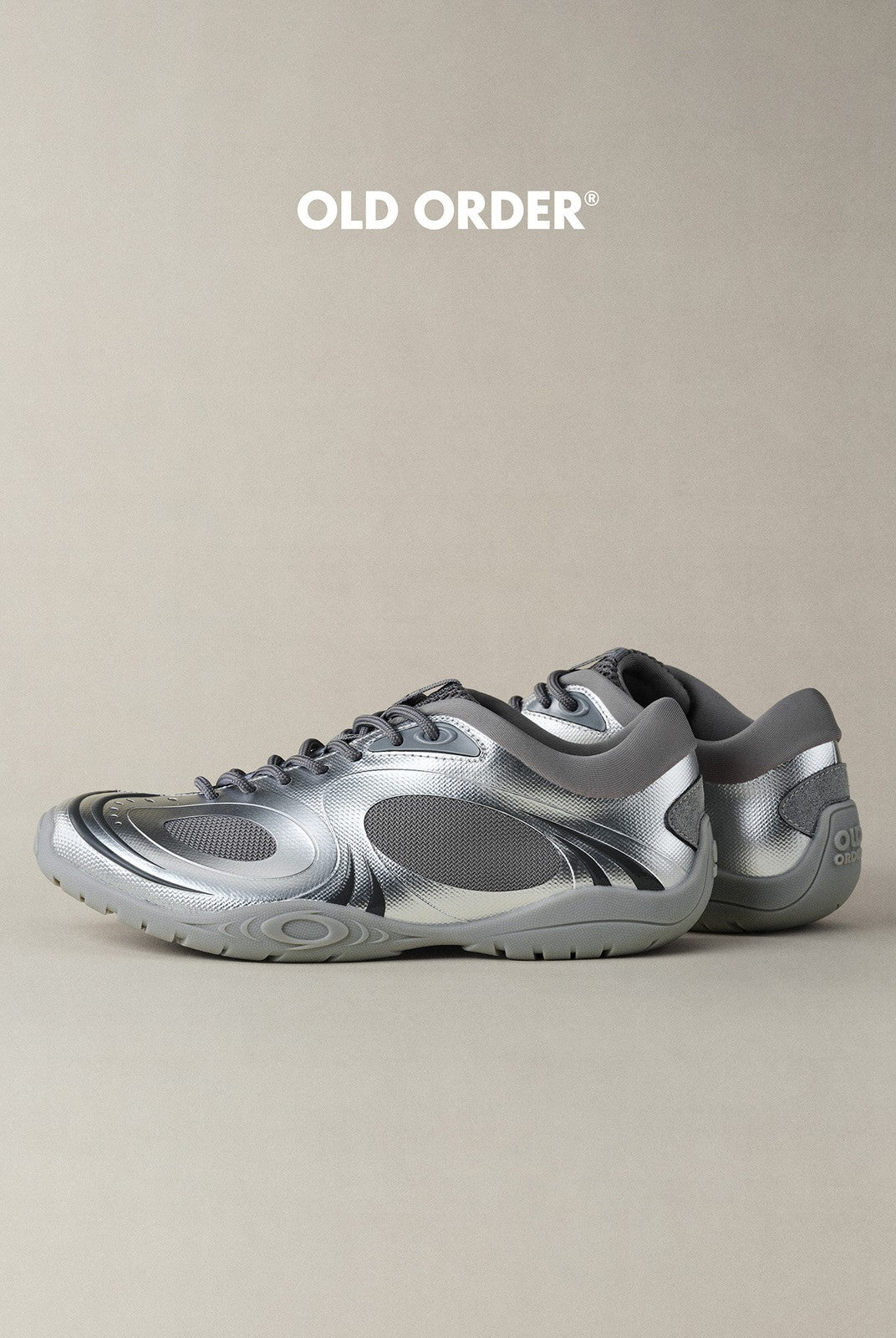 OLDORDER Metallic Chunky Track Sneakers in Silver