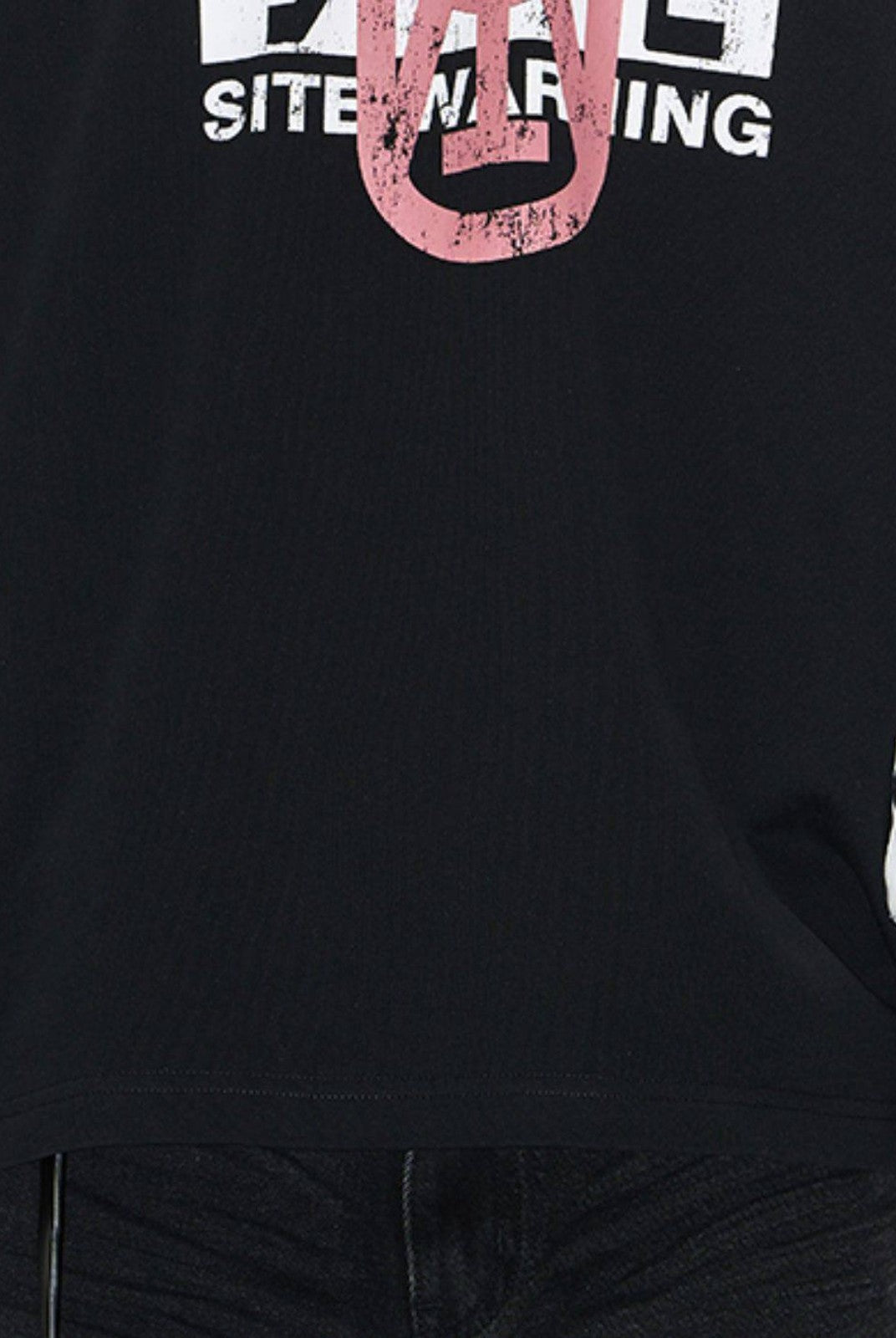 BLINDNOPLAN Color Block Graphic Raglan Sweatshirt in Black - On Male Model