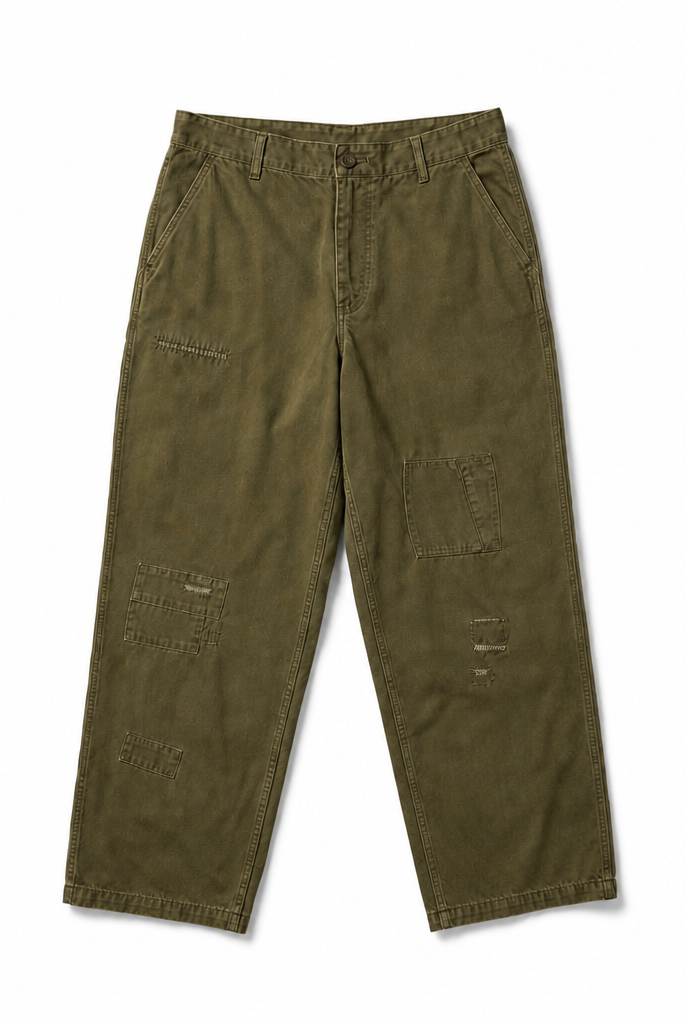 Mingstreet ASC launch still-life | USAGE | Hand Distressed Patched Chinos | Olive | background_redo_2026-06-21