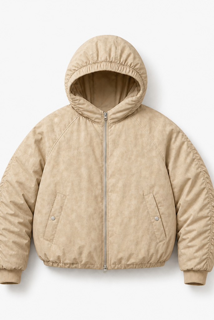 Mingstreet ASC launch still-life | BEERBRO | Washed Cotton Ruched Puffer | Beige | background_redo_2026-06-21