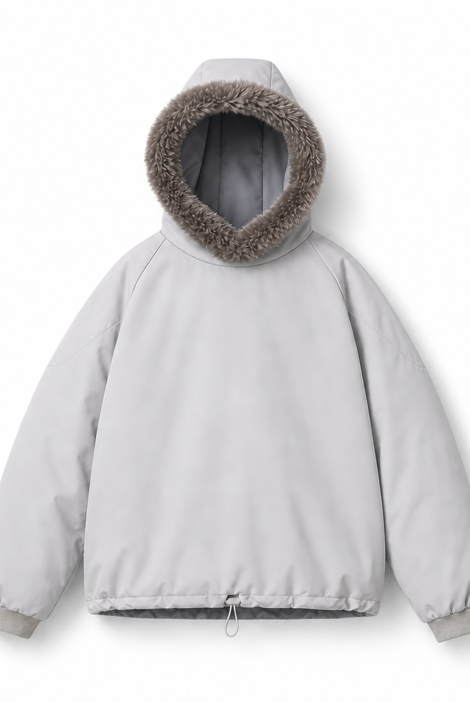 Mingstreet ASC launch still-life | D5ove | Fur Trim Hooded Padded Pullover | Gray | background_redo_2026-06-21
