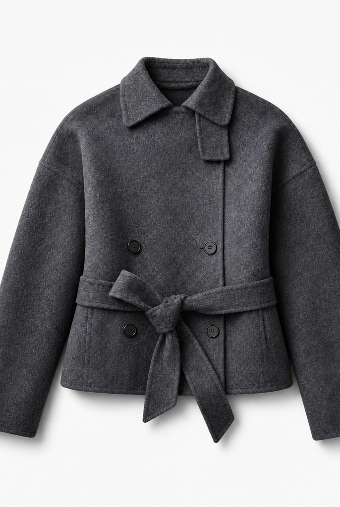Mingstreet ASC launch still-life | RARELY ALIKE | Belted Double Breasted Short Wool Coat | Gray | background_redo_2026-06-21