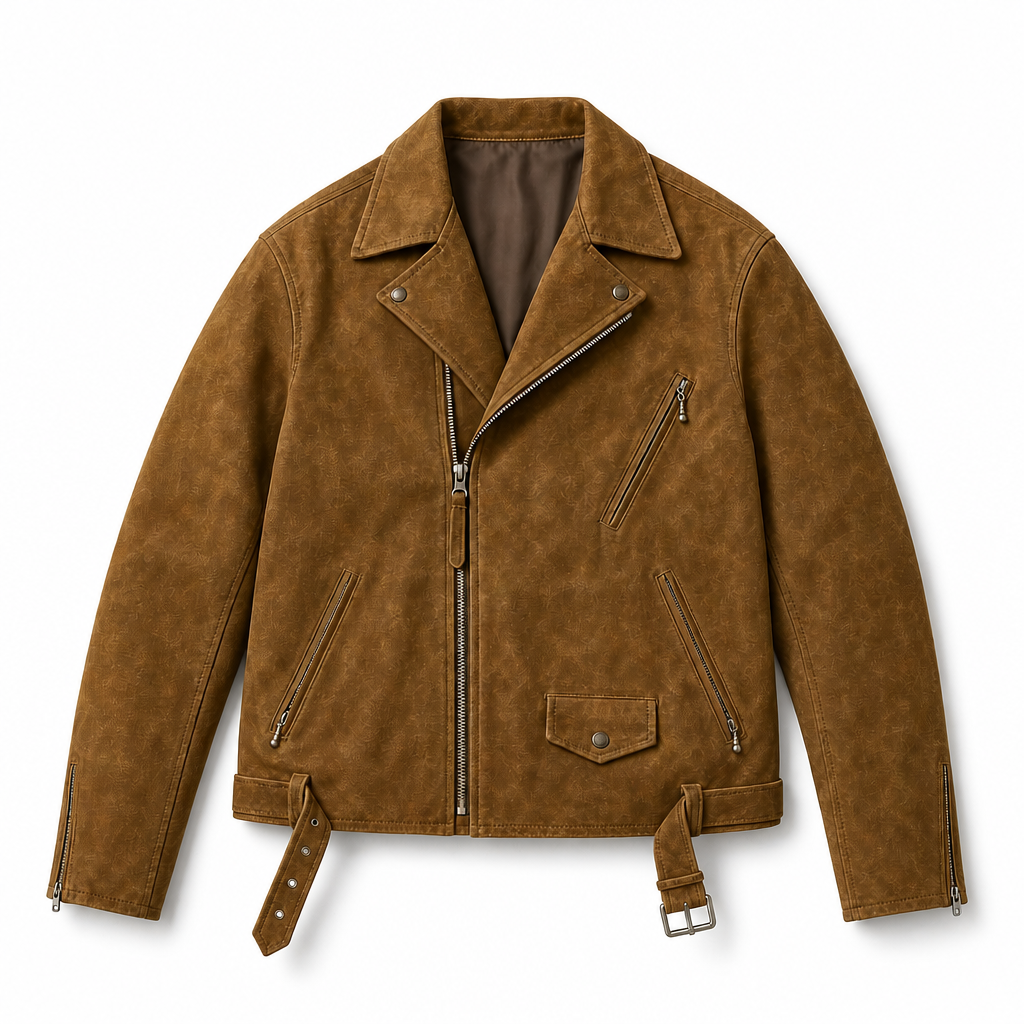 Mingstreet ASC launch still-life | USAGE | Distressed Faux Suede Moto Jacket | Brown | background_redo_2026-06-21