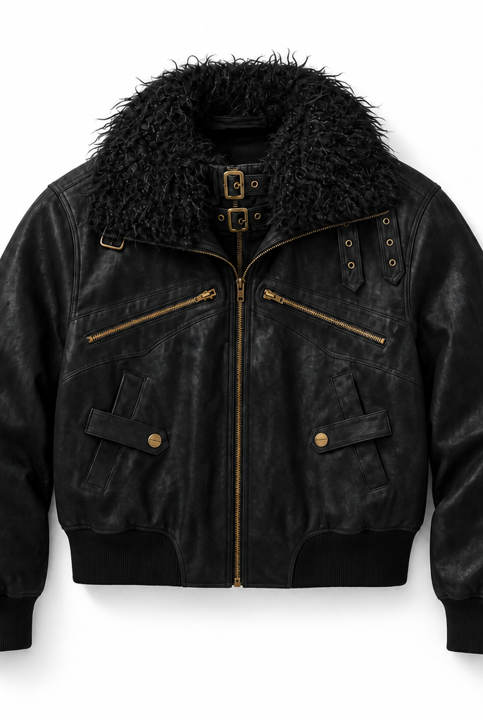 Mingstreet ASC launch still-life | BEERBRO | Faux Fur Collar PU Suede Bomber | Black | background_redo_2026-06-21