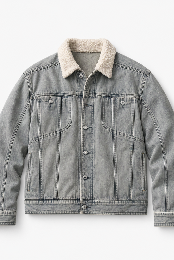 Mingstreet ASC launch still-life | D5ove | Faux Fur Collar Distressed Denim Jacket | Gray | background_redo_2026-06-21